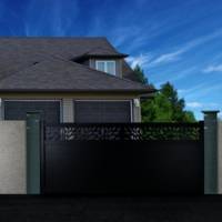 Portail coulissant ALABAMA alu gris anthracite structuré - Gedimat - GARDEN GATE