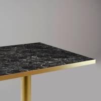 Plateau de table 120x70cm Marbre Noir & laiton - RestooTab