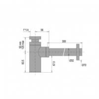 Siphon lavabo laiton noir - sortie D.32mm - Gedimat - VALENTIN