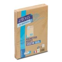 Paquet de 10 pochettes kraft brun B5 176x250 85 g/m² bande de protection