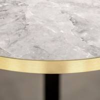 Table pied noir Ø70cm marbre de trevisse chants laiton - intérieur - RestooTab