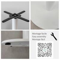 Lot table Ø120cm & 4 chaises - pied blanc plateau chêne islande - intérieur - RestooTab