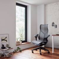 Fauteuil COSM haut dossier graphite Herman MILLER avec accoudoirs Leaf (feuille)