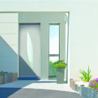 Porte d'entrée acier HAWAI gris - 215 x 90 cm - Gedimat - WIBAIE