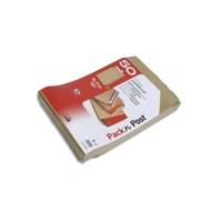 Paquet de 50 sacs à soufflets kraft brun 26 280x375 120 g/m² bande de protection