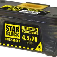 Vis agglo/bois STARBLOCK acier zingué tête fraisée empreinte Torx 4,5 x 70 mm - Gedimat
