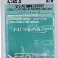 Vis autoperceuse tête cylindrique bombée empreinte Phillips acier cémenté 3,5 x 9,5 mm - Gedimat - NORAIL