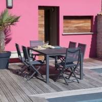 Chaise pliante THEMA graphit noir/gris - Gedimat - PROLOISIRS
