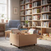 Bac à albums 4 cases à roulettes – ArtProg