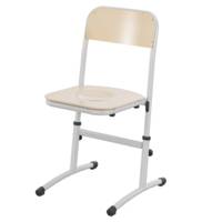 Chaise SAKI HR assise et dossier bois Blueprotech® piètement époxy - T3 à T6 - Rouge RAL 3000 - Mobidecor