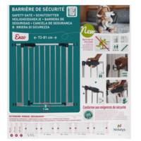 Barrière de protection ENZO pour enfants métal blanc - h.77 cm l.73 à 81 cm - Gedimat