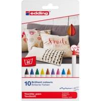 Feutre pour textiles 4600 Etui de 10 couleurs BASIC 1 mm - EDDING