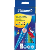 Crayon de couleur triangulaire SILVERINO fin, étui