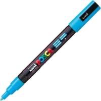 Marqueur pointe conique fine pc3m 0,9 - 1,3mm bleu clair - POSCA