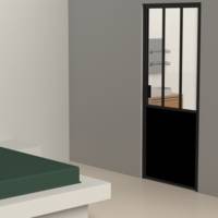 Bloc-porte DIVATTE alu noir sablé - 204 x 73 cm - Gedimat - MANUFACTURE DE FRANCE
