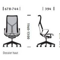 Fauteuil COSM haut dossier graphite Herman MILLER avec accoudoirs 1D