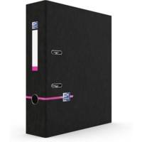 Classeur à levier Big File étudiant A4 dos 80 mm Noir Bande Colorée aléatoire