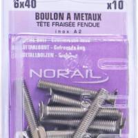 Boulon métaux tête fraisée empreinte fendue inox A2 - Gedimat - NORAIL