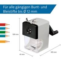 Taille Crayons 155 à Manivelle Jusqu'à 12mm Gris