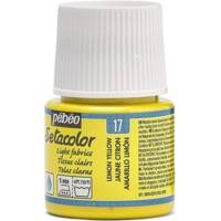 Flacon 45 ml Peinture Setacolor pour tissus clairs JAUNE CITRO