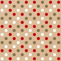 Rouleau Papier Cadeau Kraft 0,7 x 50 m Noël pois rouge blanc or