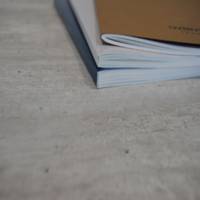 Table pied blanc Ø120cm beton naturel - intérieur - RestooTab