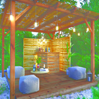 Pergola bois traité marron - Gedimat