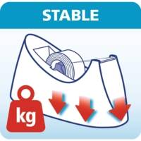 Dévidoir tesafilm Easy Cut Curve Noir avec Rouleau Transparent 10mx19mm