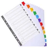 Intercalaires Imprimés numériques carte blanche 160g- 12 positions - A4 Blanc