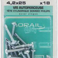 Vis autoperceuse tête cylindrique bombée empreinte Phillips acier cémenté 4,2 x 25 mm - Gedimat - NORAIL