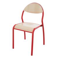 Chaise ROND'O 4 pieds assise et dossier bois Blueprotech® piètement époxy - T5 - Jaune RAL 1003 - Mobidecor