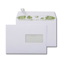Boite de 500 enveloppes extra blanches 100% recyclées C5 162x229 90 g/m² fenêtre 45x100 bande de protection