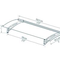 Marquise inox AQUILA 1500 - 150,5 x 91,5 cm - Gedimat - PALRAM