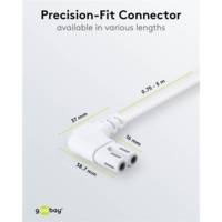Cordon Electrique coudé Type C CEE Euro 7/16 - IEC 60320 C7, 3 m, Blanc