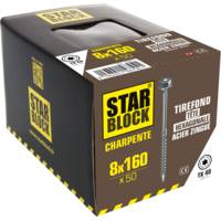 Tirefond STARBLOCK Torx acier zingué tête hexagonale 8 x 160 mm - Gedimat