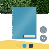 Pack 3 Pochettes Perforées A4 PP Cosy Opaque Bleu