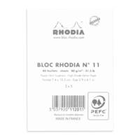 Bloc WHITE Agrafé N° 11 Format A7 Quadrillé 5x5 80g Blanc