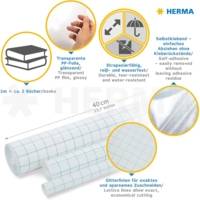 Film de protection Couvre-livre Transparent adhésif 400 mm x 1 m - HERMA