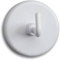 Lot de 5 Aimants puissant avec crochet Ø 36 mm Puiss. 8 kg Blanc