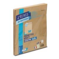 Paquet de 50 pochettes kraft brun n°24 260x330 90 g/m² bande de protection