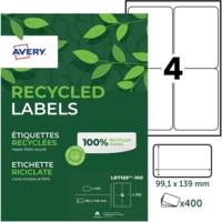 Boîte de 400 étiquettes adresse laser recyclées blanc 99,1 x 139 mm