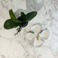 Plateau de table rond Marbre Olympo & laiton - RestooTab