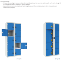 Bloc de 10 Casiers Scolaires Visitables – Sécurité et Robustesse