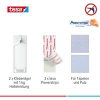 Pack 2 Clous Adhésif Powerstrips 6 Languettes pour papier peint et plâtre 1 Kg