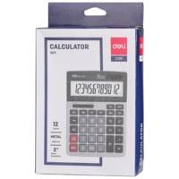 Calculatrice bureau métallique 12 chiffres Dual Power - DELI