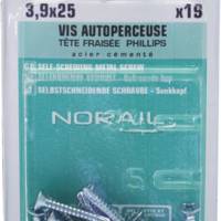 Vis autoperceuse tête fraisée empreinte Phillips en acier cémenté 3,9 x 25 mm - Gedimat - NORAIL