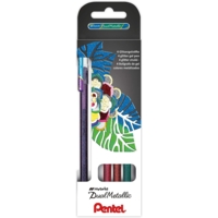 Stylo roller à encre gel Hybrid "Dual Pen", étui de 4 - Pentel