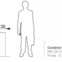 Mégotier Contemporain avec seau 16 Litres