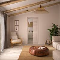 Porte coulissante alvéolaire COME décor chêne blond - 204 x 73 cm - tire - Gedimat - SIFISA