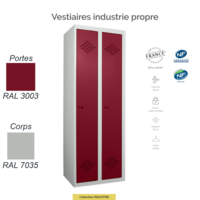 Vestiaire Industrie Propre 2 Cases | Rangement Sécurisé & Normes NF